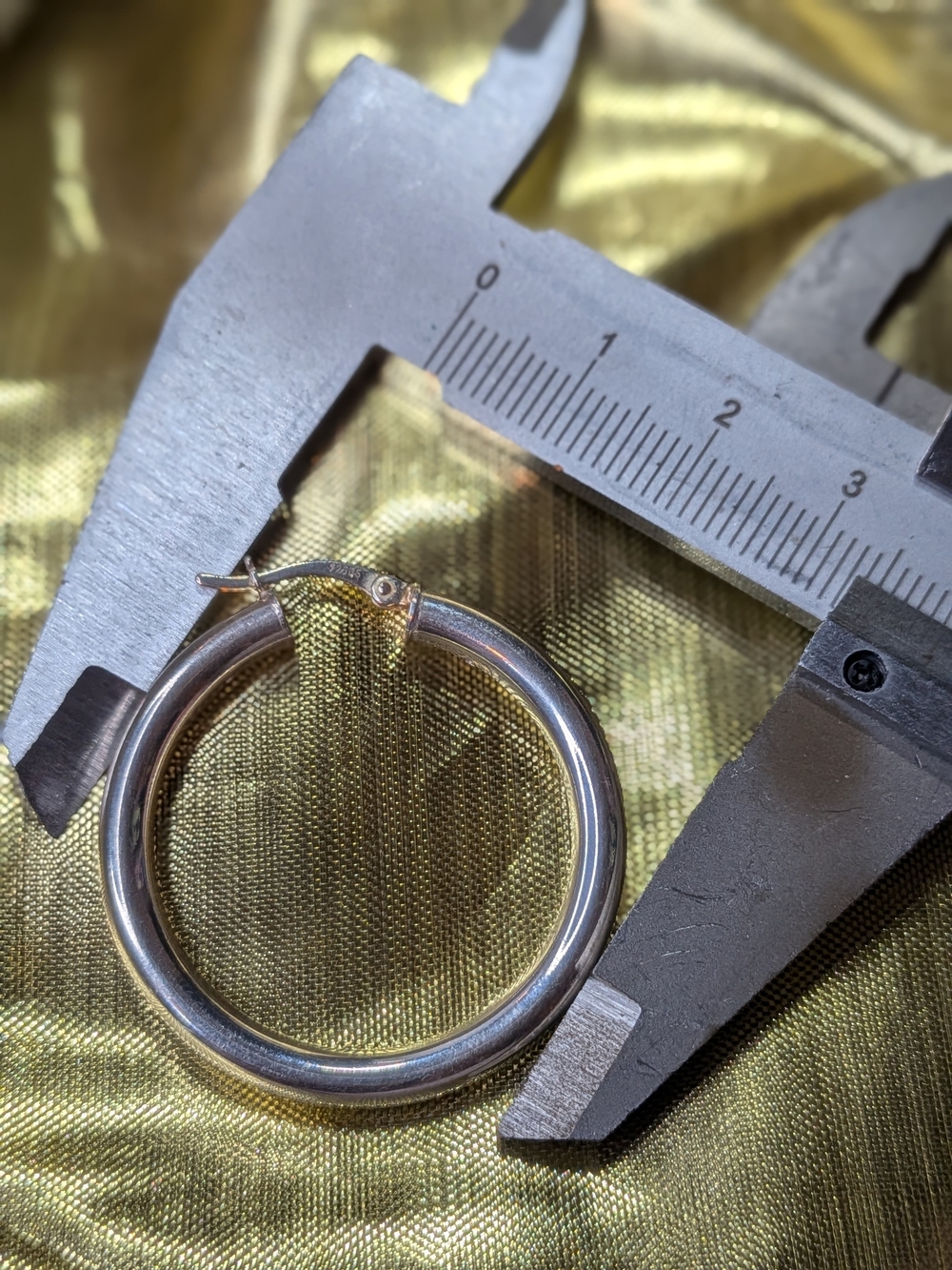 Classic 925 Sterling Silver Hoop Earrings - 3.4 Cm